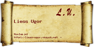 Liess Ugor névjegykártya